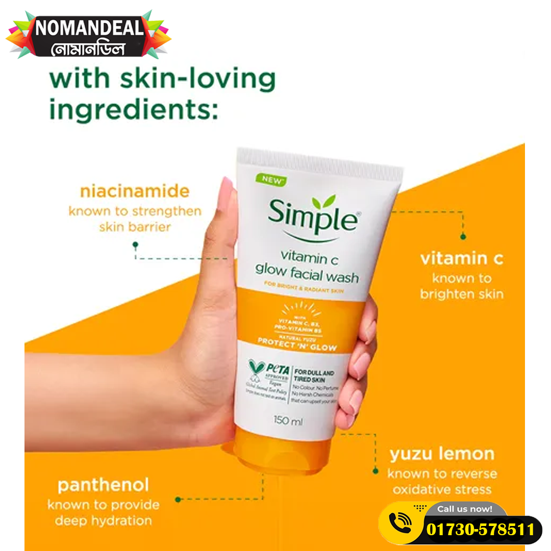 Simple Vitamins C Glow Facial Wash With Protect 'N' Glow
