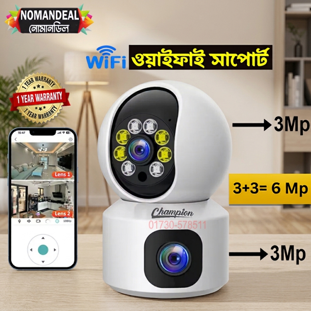 3+3=6mp Champion C10 Wifi Double lens Camera