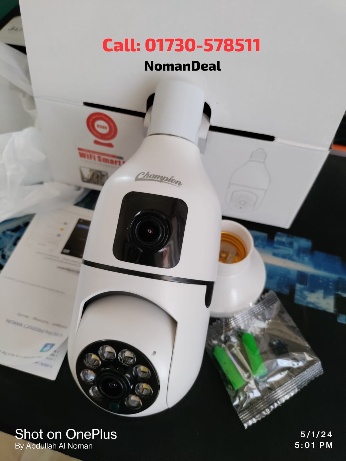 Dual Lens Wifi IP Security Bulb Camera - Image 2