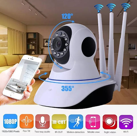 Three Antenna Wifi IP Security Camera