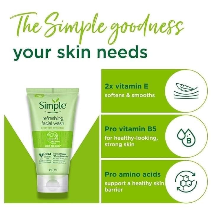 Simple Refreshing Facial Wash-150 ml - Image 4