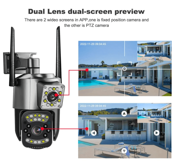 4G Sim Support And Wifi Support Dual Lens Outdoor IP Camera Champion Brand - Image 3
