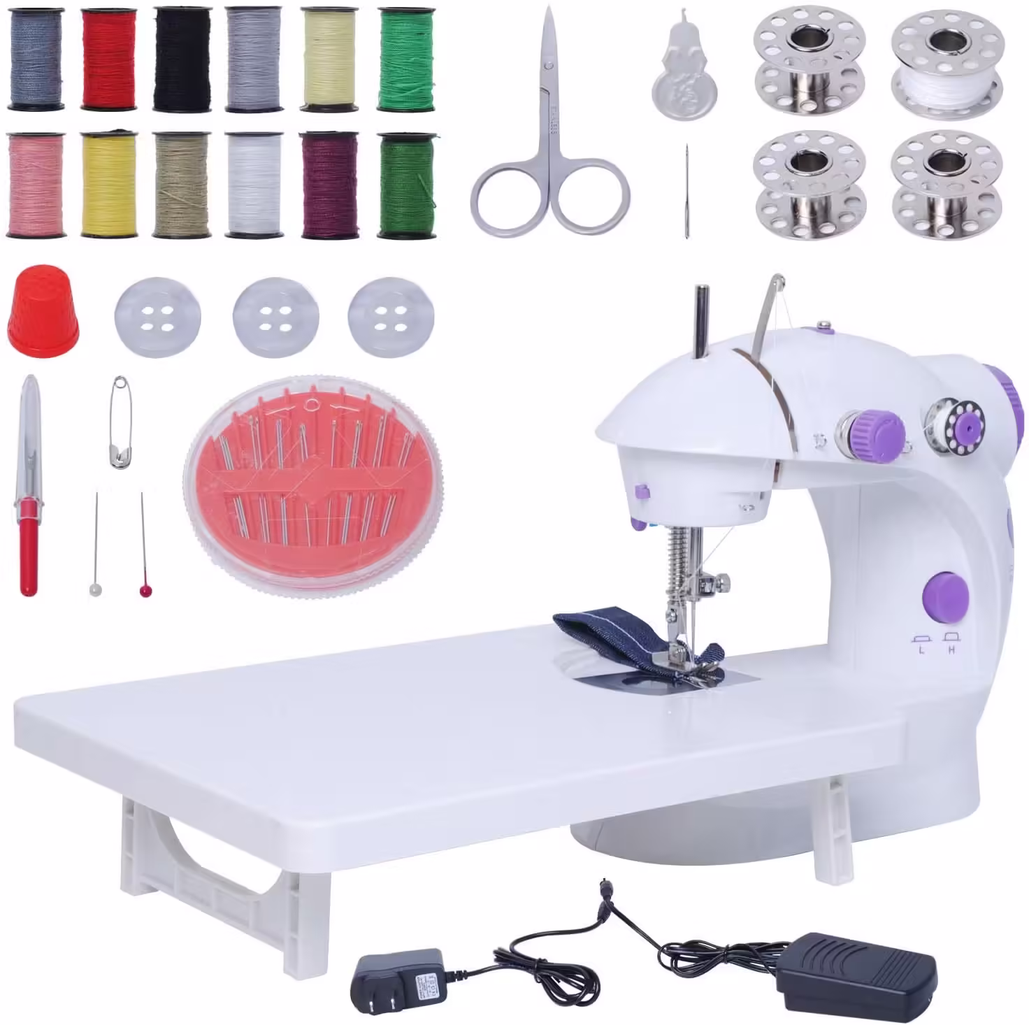 Mini Portable Sewing Machine, Electric Household Sew Tools 2-Speed Sewing Machine + 4 Bobbins - Image 2