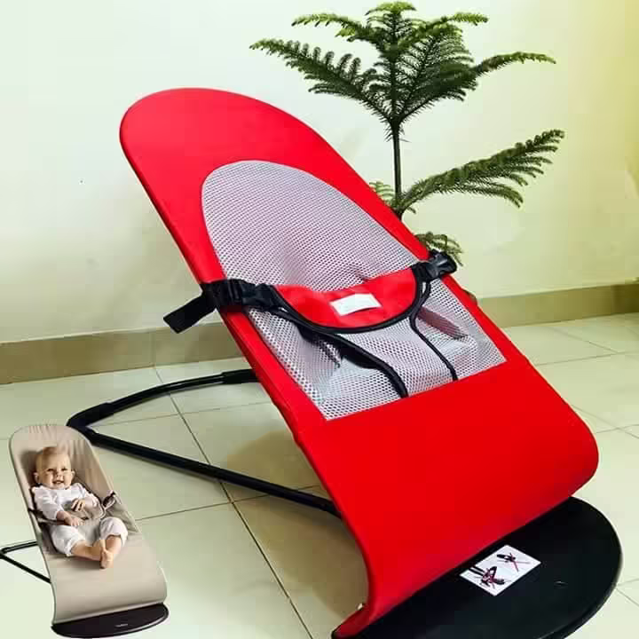 Baby Bouncer Foldable Soft Newborn Baby Bouncing Chair, Baby Bouncer Seat Safety Balanced Rocking Bouncer - Image 2