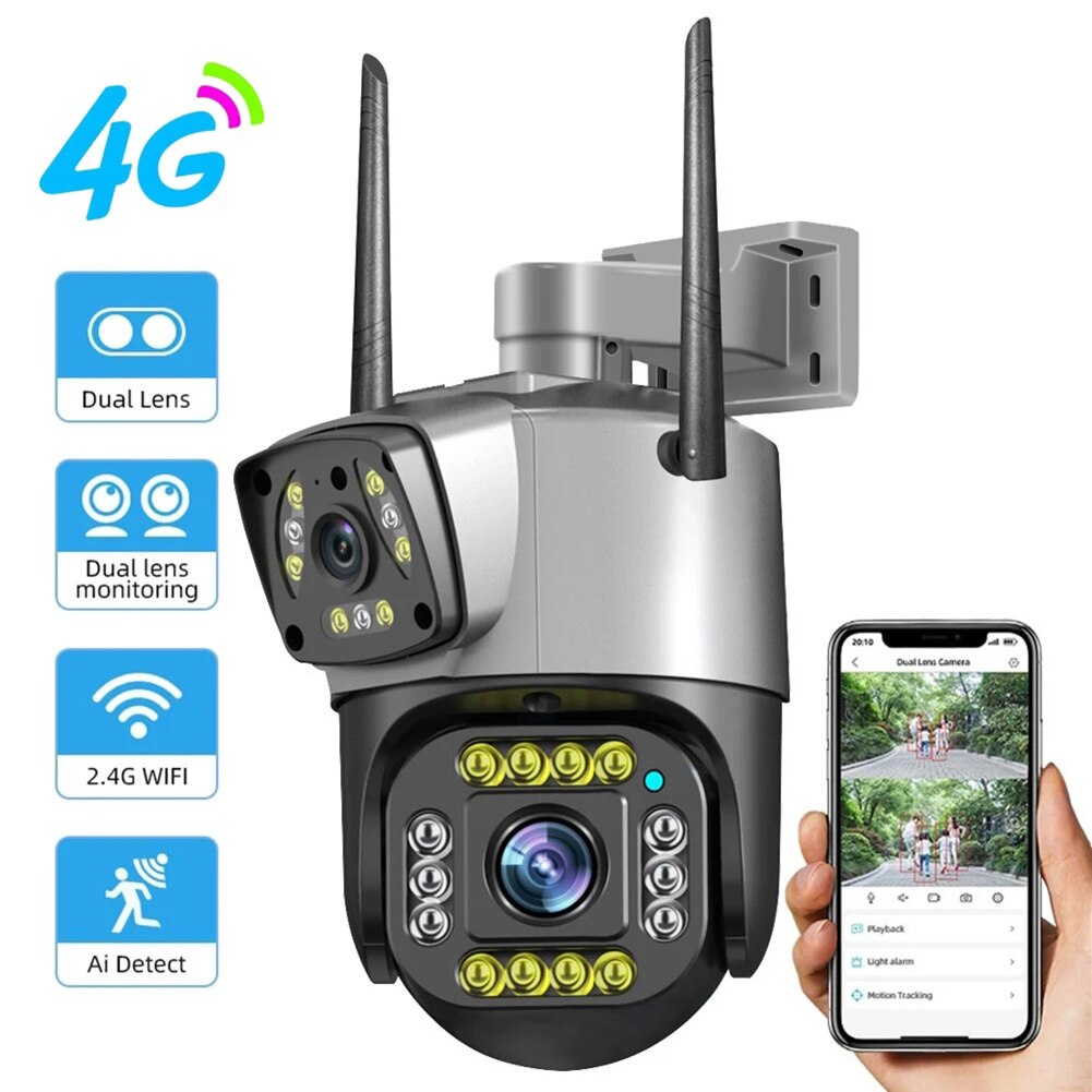 4G Sim Support And Wifi Support Dual Lens Outdoor IP Camera Champion Brand - Image 2